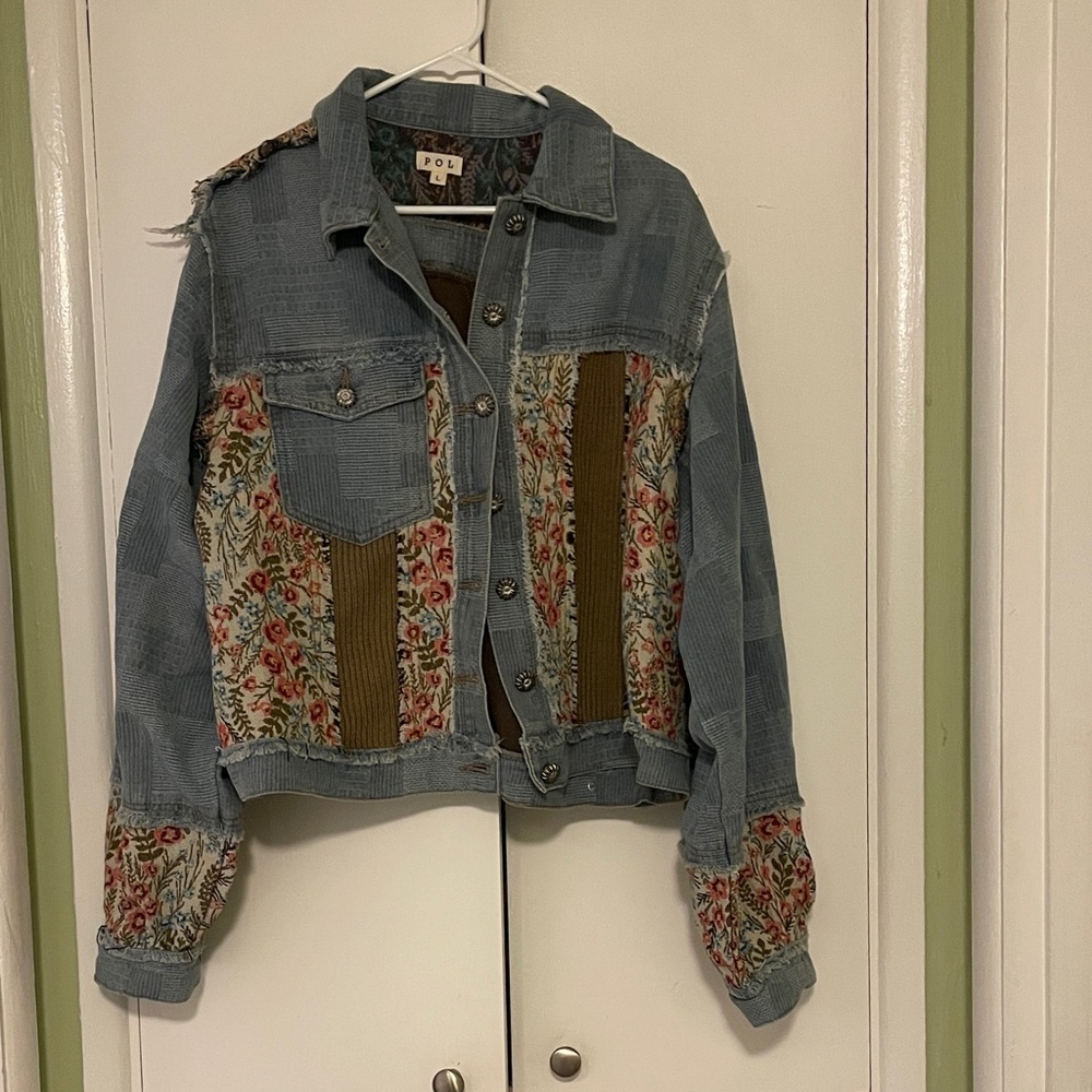 Pol Multicolor Patchwork Jacket Women’s Large - image 1